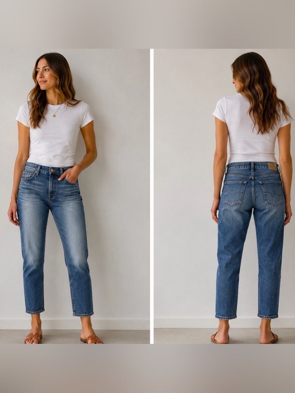 Ag Adriano Goldschmied Ex-Boyfriend Slouchy Slim Japanese Fabric Denim Jeans.